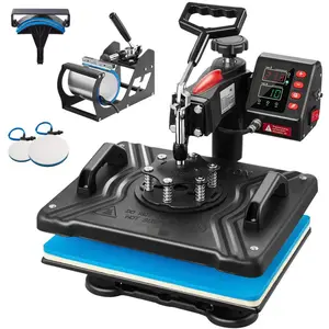 Heat Press, 5 in 1 Heat Press 12x15 Machine Machine, Digital Precise Temperature Control, Clamshell Sublimation Transfer Printer Fast Heat-up, Vinyl Heat Press for Mug Cup T-Shirt Plate, 900W