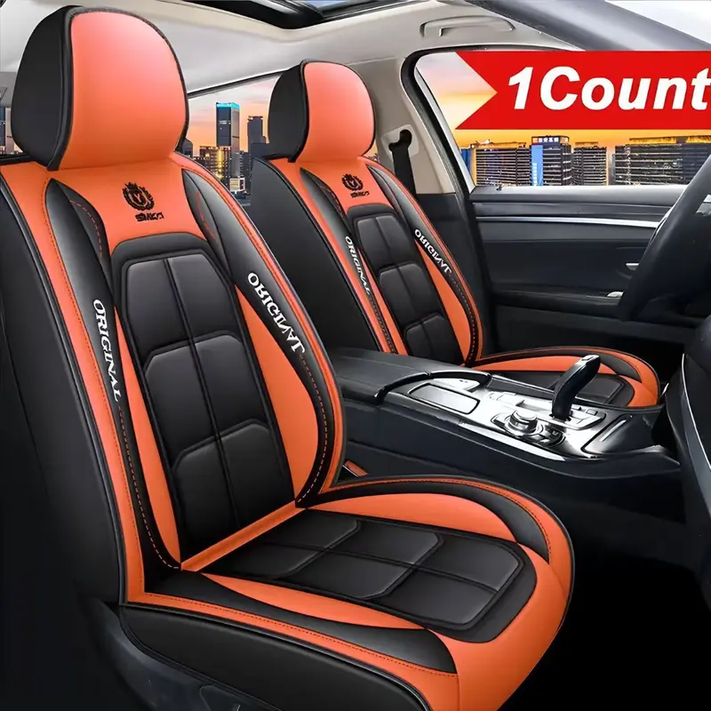 Universal 2/5-Seat Car Seat Covers Full Set PU Leather Waterproof Protection with Storage Pockets Luxury Fits Most Cars & SUVsm full set leather Ultra Soft Winter auto truck suv Anti-Slip Mats dur interior upgrade