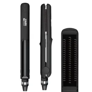 JINRI 3 in 1 Hair Straightener Brush Hair Crimper Hair Straightener,Heated Hair Straightening Brush Flat Iron for Smooth, Anti Frizz Hair,Electric Hair Brush Straightener,Hot Brush for Styling,Black