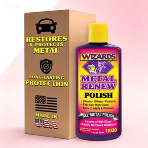 Metal Polish Cream for All Metals - Restores Shine, Removes Tarnish - Fast-Cut Metal Cleaner and Stainless Steel Polisher - High Gloss Protection for Brass, Copper, Silver - 8 oz