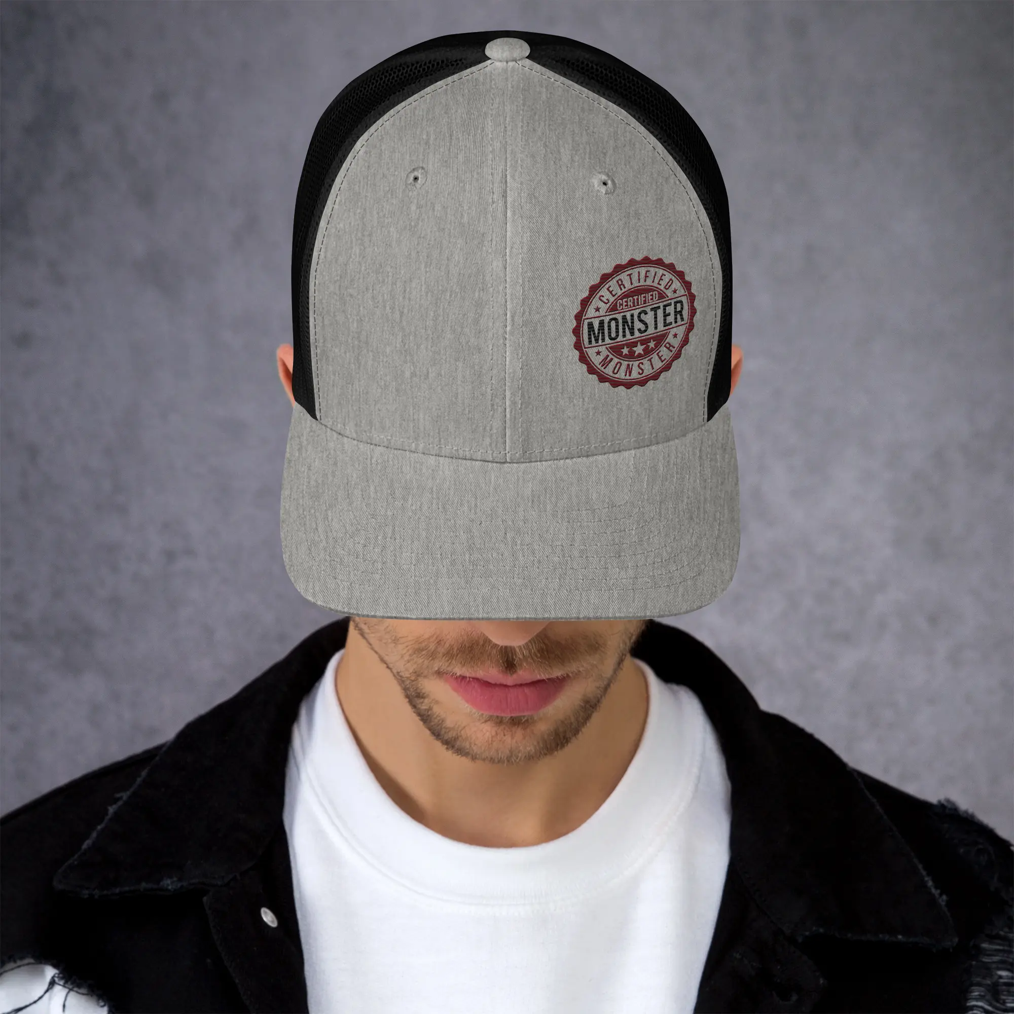 Certified MONSTER Trucker Cap - Classic Black Color, Designed for Maximum Visibility, Ideal for Trucking and Outdoor Use
