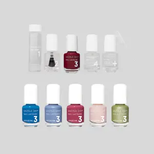 Dazzle Dry, Begin Again & Fast Track Cherry, Fingernails & Toenails, Professional Nail Kit Set, Long-Wear Chip-Resistant,     10-Piece Bundle, 0.93 fl oz.