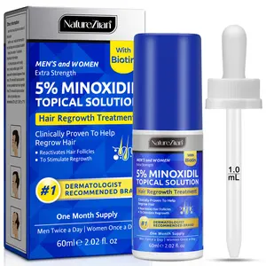 Natureziran 5% Minoxidil Hair Growth Solution, Strengthens Roots, Treats Thinning Hair, Thicker Stronger Hair, Safe & Easy to Use, Unisex Formula, 60ML