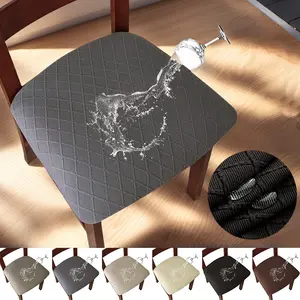 2 Piece Diamond Pattern Jacquard Chair Seat Covers, Hotel Restaurant Table Chair Cushion Cover, Universal Home Dining Chair Slipcover