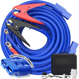 Quick Connect Booster Cables 1 Gauge 30 Feet 800A with UL Listed Clamps Automotive Jumper Cables for Car SUV Trucks Carry Bag Included