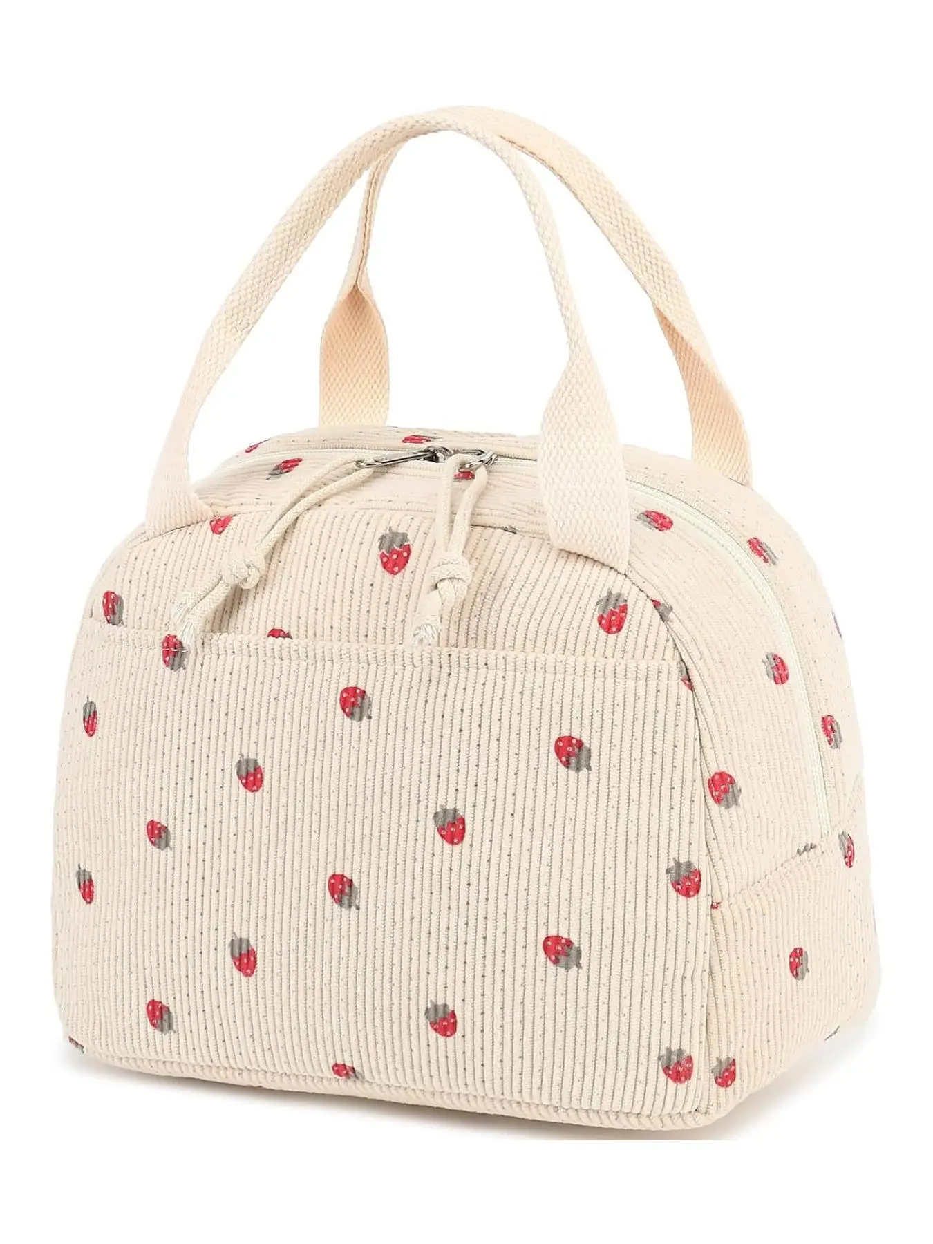 2024 New Style Strawberry Pattern Lunch Bag, Large Capacity Insulated Lunch Bag for Daily Commute, Portable Handbag for Work, School, Picnic, Camping,