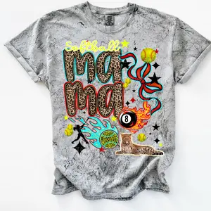 Leopard Softball Mama Comfort Colors Tee