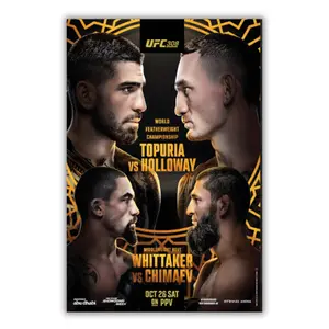 UFC 308 Ilia Topuria Vs Max Halloway Featherweight Championship Title Robert Whittaker Chimaev Poster - No Frame Available, High-Quality Paper