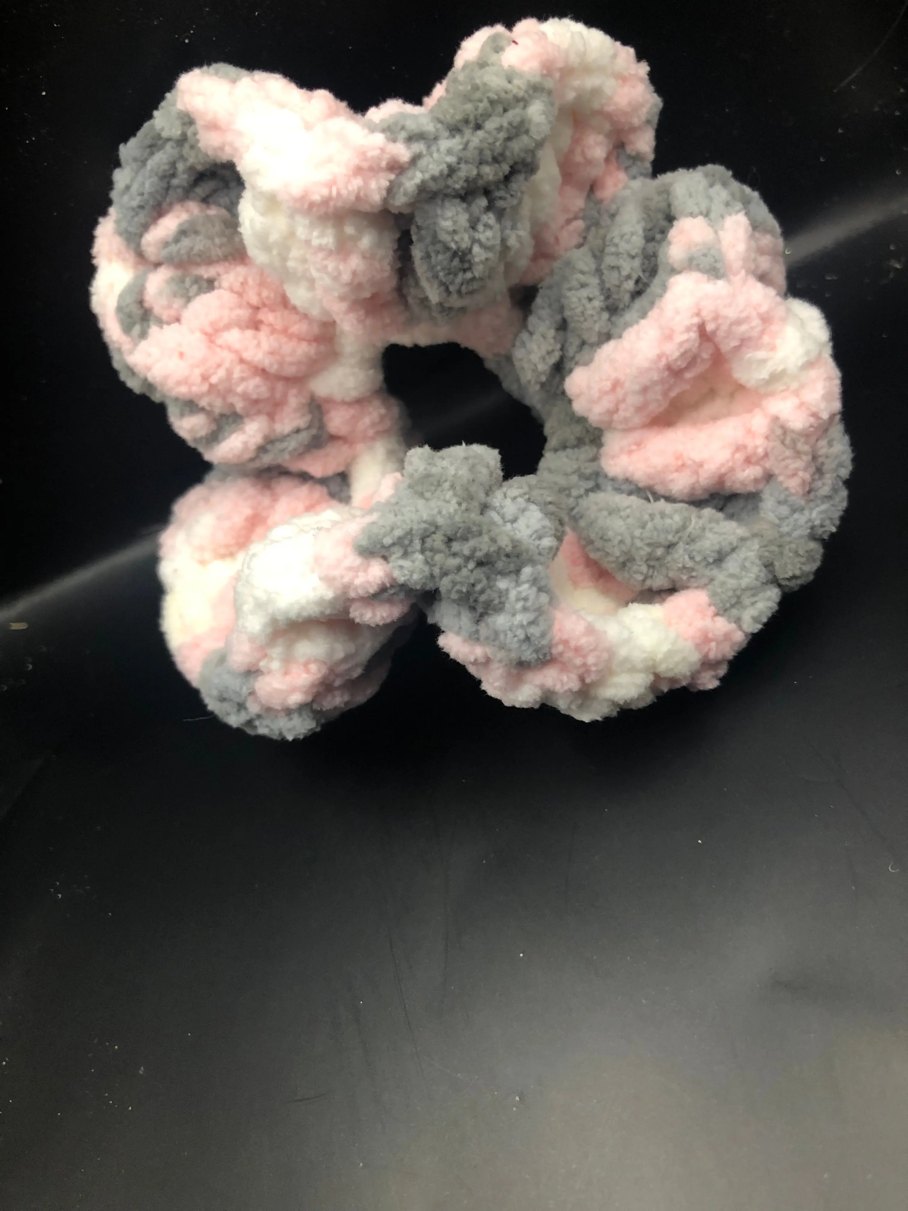 White,gray,pink scrunchies