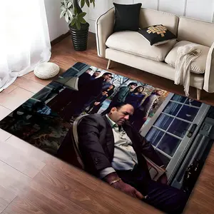 Classic TV Show The Sopranos Family Floor Mat Soft Thickened Absorbent Non-Slip Bedroom Living Room Door Mat Home Decor Flannel Rugs
