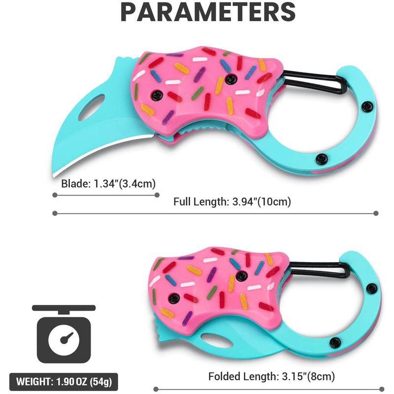 Mini Folding Gift Knife with Keychain, 1.34 Inch Blade for Everyday Carry, Compact Utility Cutter Tool