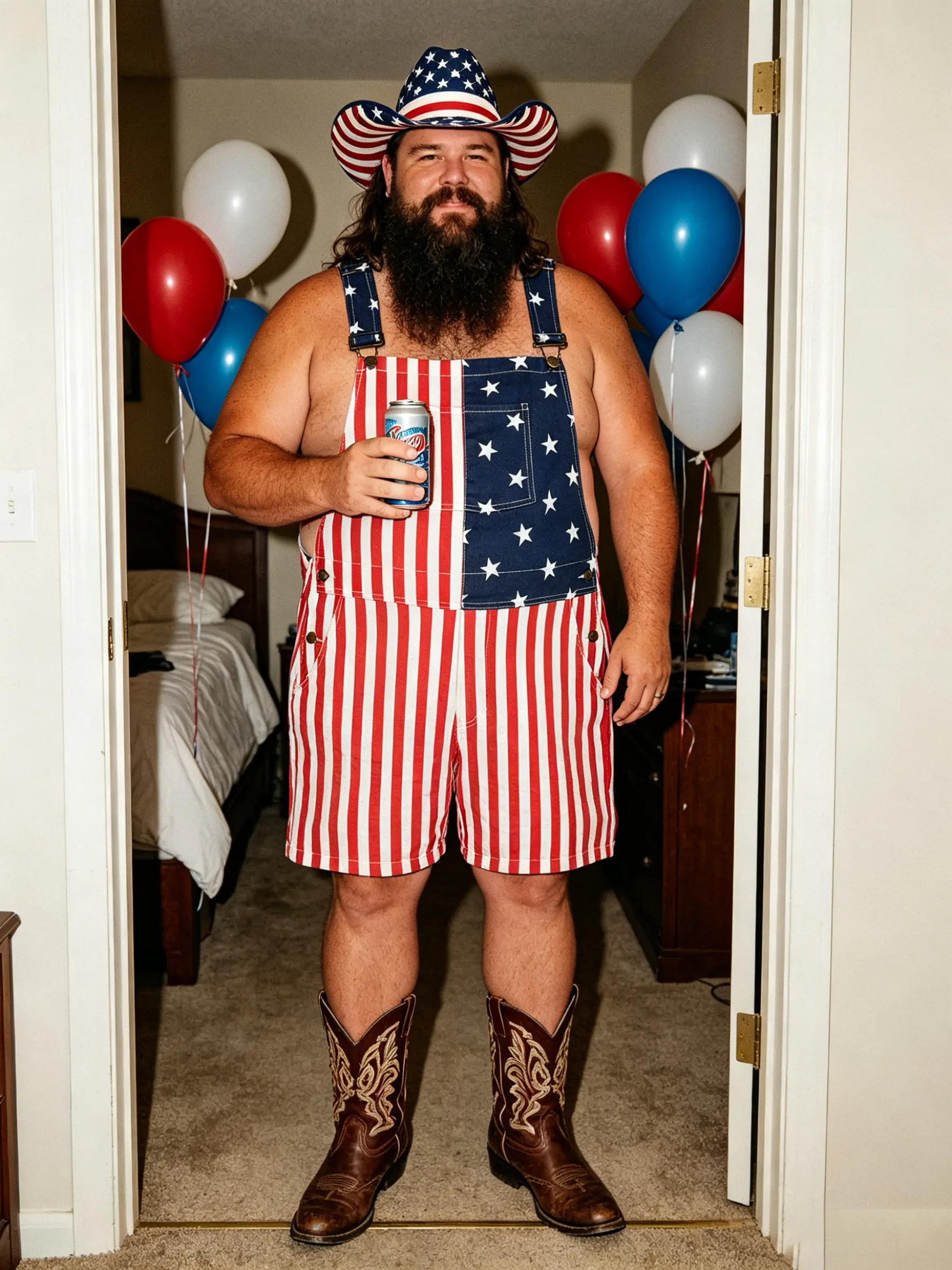 Yuanbang Men's Plus Size 4th of July American Flag Overalls USA 250th Anniversary Shorts Stretchy Denim Romper Memorial Day Coveralls Patriotic Gifts Summer Wins Wear Independence Day Jumpsuits Fashion Father's Day BBQ Outdoor Menswear