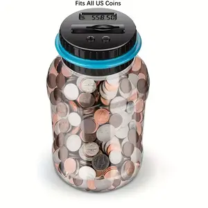Coin Counting Bank, Digital Coin Savings Jar, Digital Piggy Bank, Best Gift for Boys, Halloween Thanksgiving Christmas Easter Gifts, Money Box