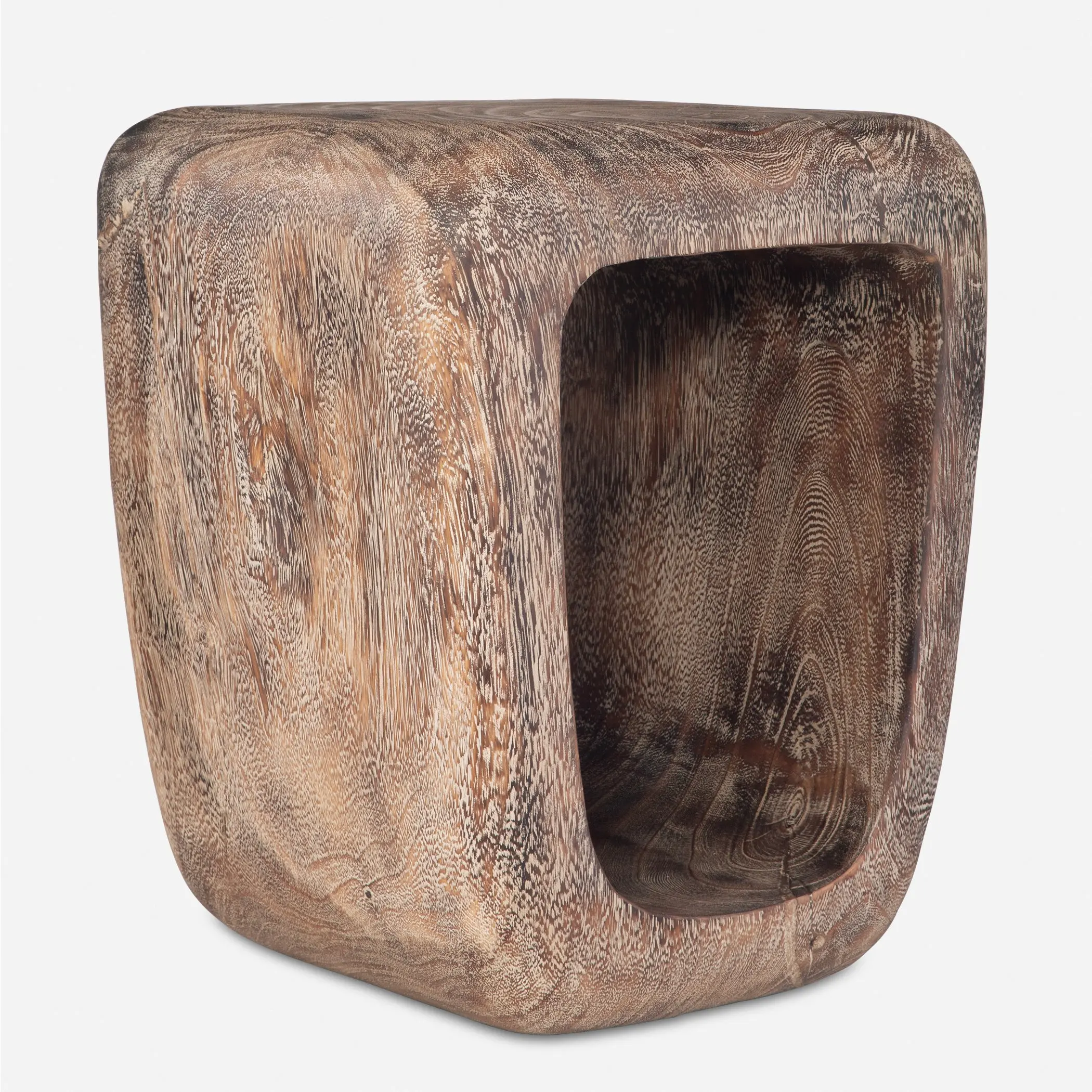 Uttermost Loophole Natural Bleached Wash Wood Accent Stool