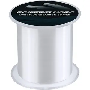 Fluorocarbon Fishing Line, PowerFluoro Clear Ice Fishing Leader Line - Virtually Invisible, Faster Sinking, Extra Sensitivity, 300/500/1000yds, 5-32lb Break Strength, Fishing Gifts