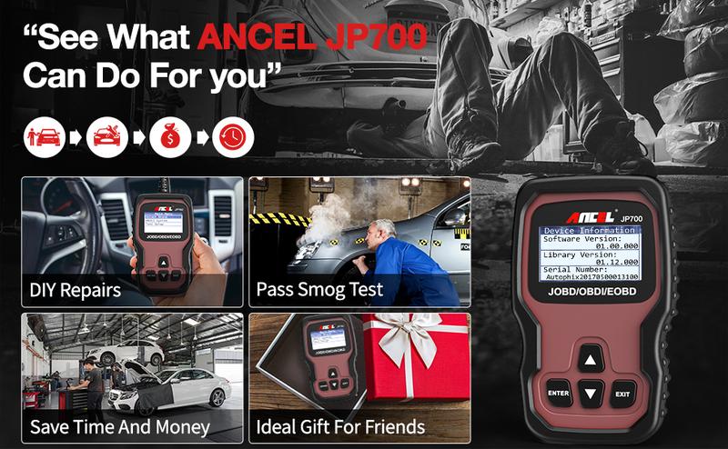ANCEL JP700 Japanese Car Code Reader JOBD Scanner, Automotive Diagnostic Tool, Check Engine Light OBDII Diagnostic Scan Tool Turn off MIL for Toyota, Nissan, Mazda, Honda, Suzuki, Subaru, Daihatsu, Mitsubishi