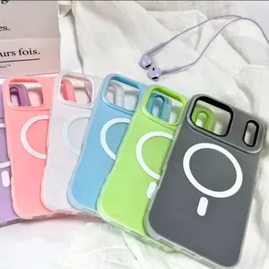 Pastel Jelly 2-in-1 Magnetic Phone Case for iPhone 17/16/15/14/13 & Samsung S25/S24/A56 - Shockproof Dual Layer Translucent Matte Cover