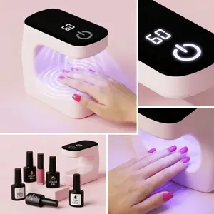 Intelligent digital display USB mini ultraviolet nail polish drying lamp - Rapid curing nail polish adhesive light therapy lamp - Portable digital nail drying machine - Household nail drying device - No black hand - Beginner's entry-level nail art tools