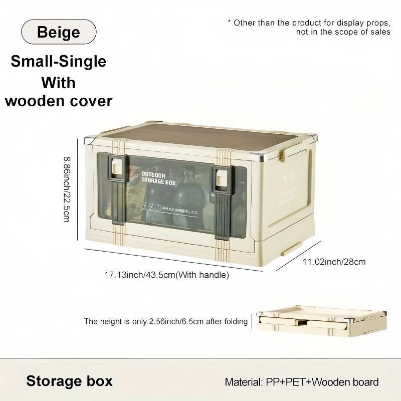 Foldable Camping Storage Box - Multi-Layer Thickened Design with Lid, Durable Plastic Portable Storage Container for Outdoor Picnics & Car Trips, Sturdy-Structure Auto Camping Accessory, Outdoor Storage Cabinet/Rack