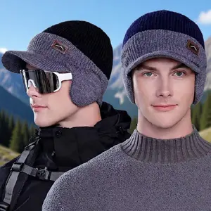 Winter Beanie for Men Thermal Knit Hat Fleece Lined Cold Weather Skull Cap Outdoor Ski Snowboard Riding Motorcycle Hiking Camping