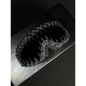 Punk Style Large Frame Anti-Wind Ski Goggles, Adjustable Elastic Strap, Handmade Random Effect, Outdoor Sports Eyewear, Windproof ski goggles