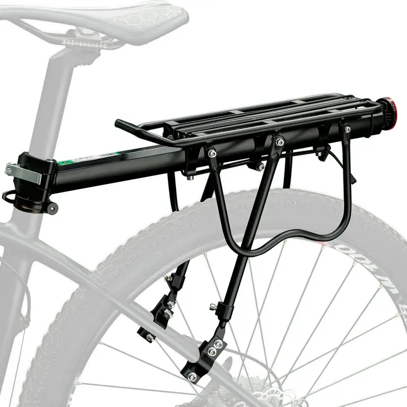ROCKBROS Aluminum Alloy Bike Cargo Rack, Adjustable Rear Mount with Quick Release Clamp for Easy Installation and Removal, Functional with Side Guards, 165 lbs Capacity for Mountain Biking & Daily Commuting, Mountain Bike, Long-Distance Touring, Trunk Bag