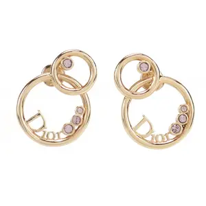 Pre-owned Christian Dior Earrings Rhinestone Gold-Tone Metal by Rebag