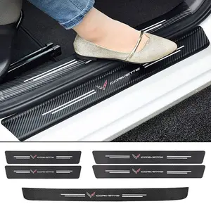 Car Door Edge Protector Carbon Fiber, Universal Threshold Sticker, Scratch-Resistant Transparent Film, Waterproof, for Corvette Models