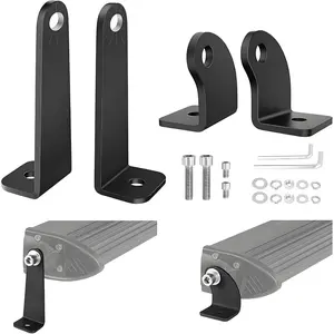 Light Bar Mounts Mounting Bracket, 4 count Universal Side Mounted Brackets Kit for Single Row LED Light Bar for  ATV UTV - 2  Warranty