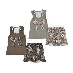 Summer Alert! Trendy Boy & Girl  Short Sleeve Sets Camo Vibes Kids Girls Clothes Casual