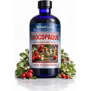 500ML Axocopaque Wintergreen Bitter Tonic – Tearberry Herbal Liquid Extract, Digestive Support, Natural Wintergreen Concentrated Bitter Tonic 1 Tbsp = 3 Cups of Tea- Tonico Herbal - Made in USA