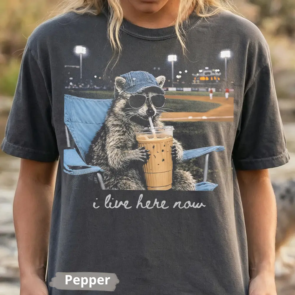 Comfort Colors Racoon Funny Ballfield Dark T Shirt, Only Baseball Mama Style TShirt, Softball Clipart T-Shirt, Travel Baseball Softball Tournament Gift, Softball Ball Mom Graphic Tee