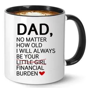1pcs，Funny Father's Day Gift Coffee Mug - World's Greatest Farther...Oops I Mean Father, 11oz Ceramic Cup for Dad from Daughter Son, Hilarious Typo Humor Tea Mug, Christmas Birthday Present for Dad, Drinkware
