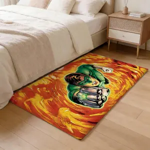 G-Green Lantern superhero Floor Mat Thickened Soft Flannel Rug – Non-Slip, Absorbent & Wear-Resistant Indoor Mat for Entryway, Living Room & Daily Home Use