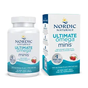 Nordic Naturals Ultimate Omega Minis - for Heart, Brain & Immune Health, 60 Ct with EPA DHA Fish Oil for Optimal Absorption and Taste