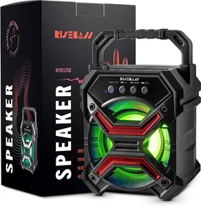 Portable Wireless Bluetooth Speaker - Rechargeable for Kids & Adults Mini Speaker with Party Lights, for Hiking, Camping, Picnic and Boating