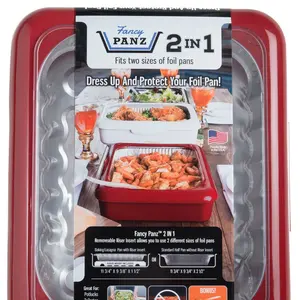 Fancy Panz 2 in 1 - Red. Great for food Serving at social gatherings, tailgating events, cookouts and more!