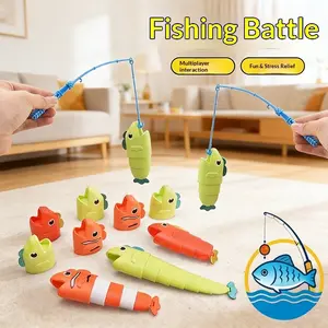 Montessori Fishing Toy Set, Interactive Multiplayer Game, Sensory Play for Kids, Perfect Birthday Gift, Includes Dual Fish Poles