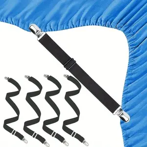 4 Pieces Black 20" to 78'' Bed Sheet Clip,Sofa Slipcover Holder,Hold the Sheets Tightly