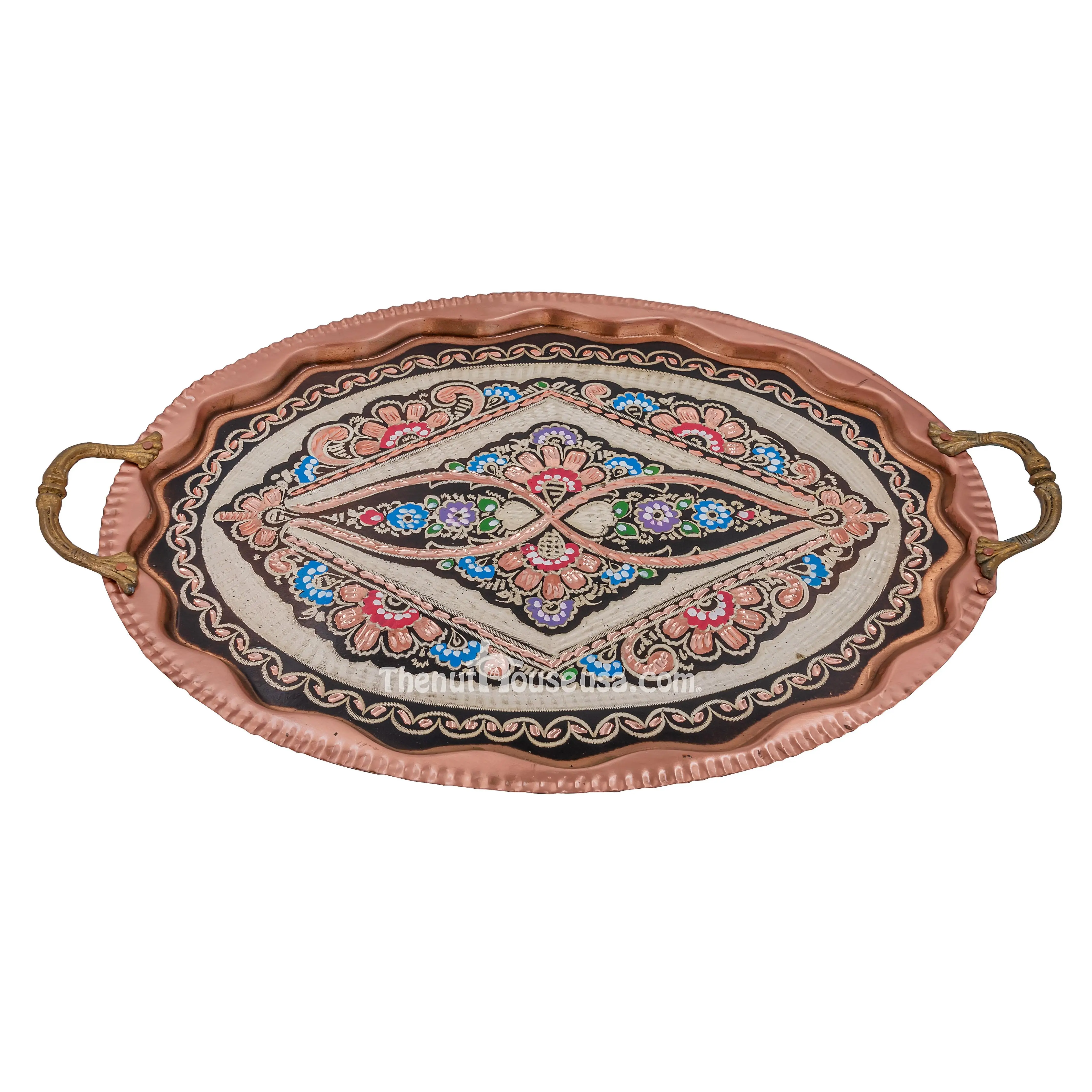 Turkish Handmade Copper Serving Tray 80015