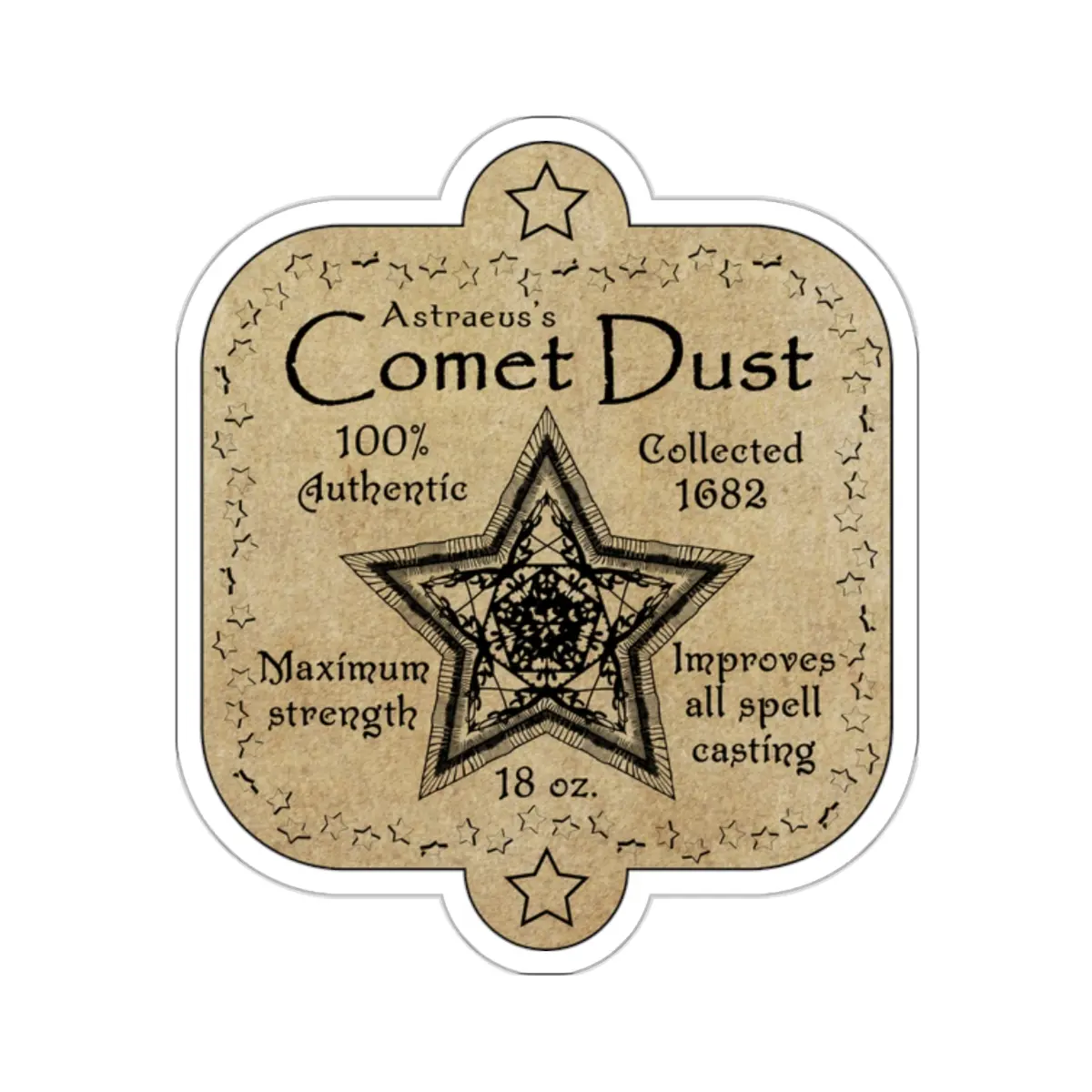 Comet Dust Apothecary Label