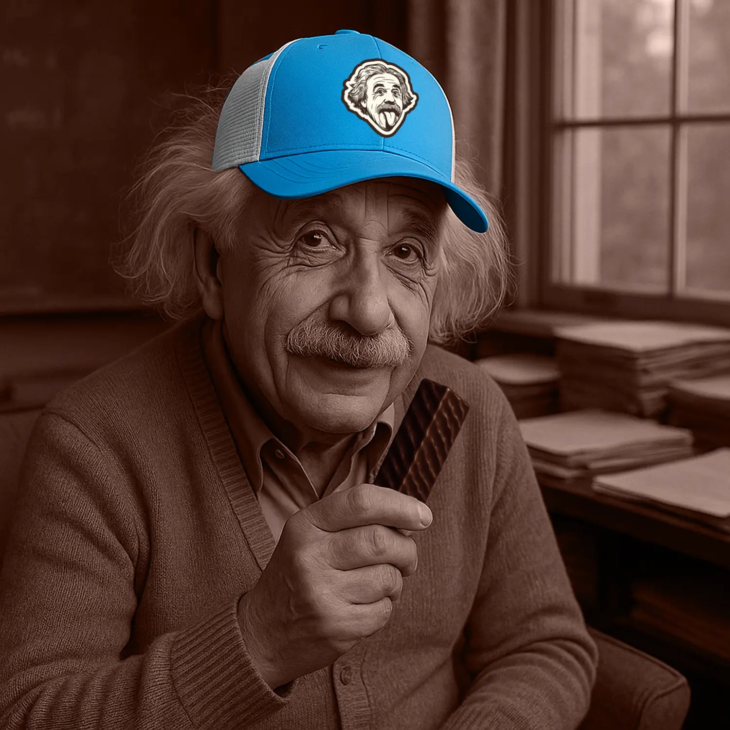 Einstein Energy Graphic Trucker Hat-Cartoon Design Cap