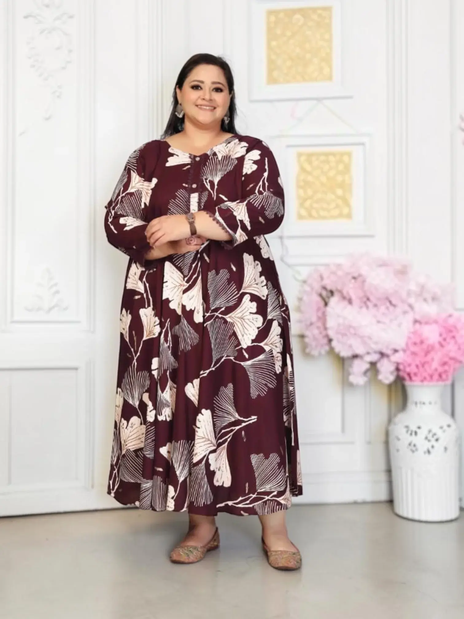 Traditional Plus Size Rayon Long Kurti, Cultural Wear for Women