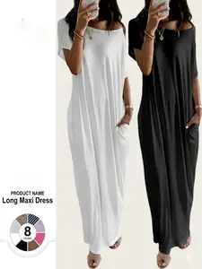 Women's Solid Color Batwing Sleeve Lounge Dress, Casual Comfy Short Sleeve Nightdress for Daily Wear, Ladies Loungewear Sleepwear for All Seasons