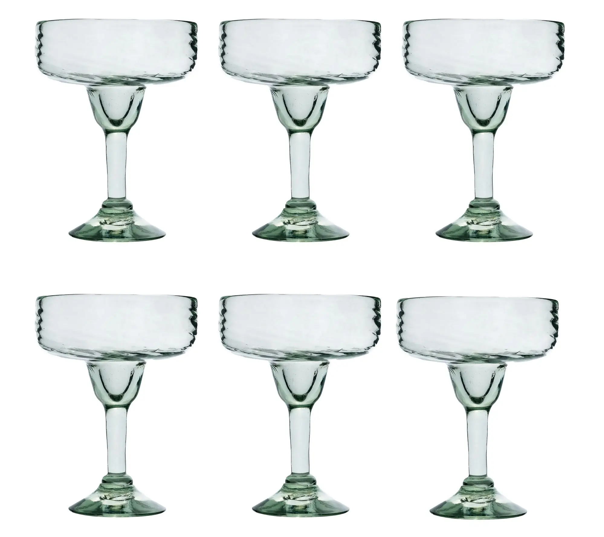 10 Strawberry Street S/6 Optic Swirl Mexican Margarita Glasses