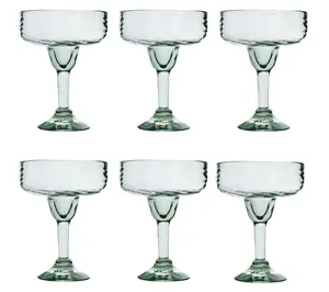 10 Strawberry Street S/6 Optic Swirl Mexican Margarita Glasses