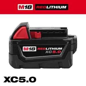 Milwaukee M18 REDLITHIUM XC5.0 18-Volt 5.0 Ah Lithium-Ion Extended Capacity Battery Pack with REDLINK Intelligence & Fuel Gauge