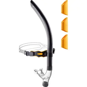 Swim Snorkel for Lap Swimming, Swivel Headband  Fit Center-Mount Swimmers Snorkel with Liquid  Mouthpiece Adjustable Strap, Designed for Adult Men Women