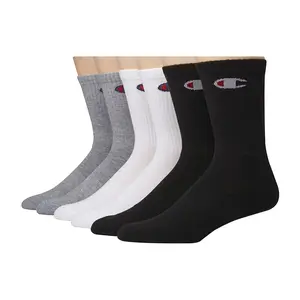 Champions Men's Crew Socks Pack of 6 Pairs with Gift Box Menswear Cherry Athletic Fabric