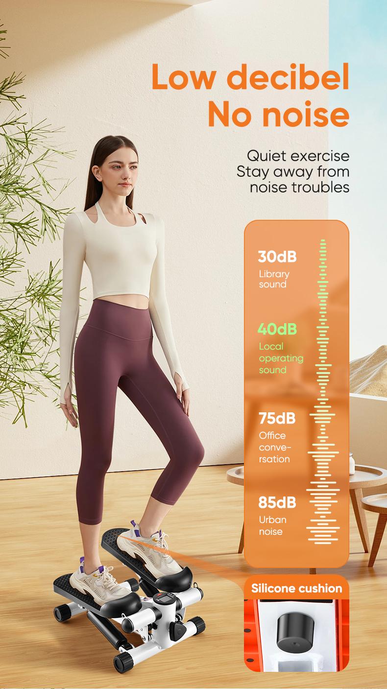 Steppers for Exercise at Home, Mini Stair Stepper with Resistance Bands,Adjustable Height Twist Stepper with 350lbs Loading Capacity, Exercise Equipment for Full Body Workout